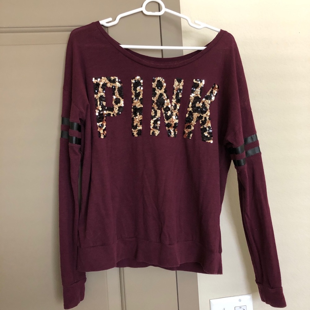 VS Pink burgundy long sleeve